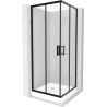 Mexen Rio cabine de douche carrée 80 x 80 cm, transparent, noir + receveur Rio, blanc - 860-080-080-70-00-4510