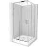 Mexen Rio cabine de douche carrée 90 x 90 cm, transparent, chromé + receveur Rio, blanc - 860-090-090-01-00-4510