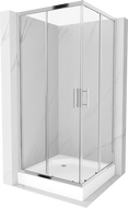 Mexen Rio cabine de douche carrée 90 x 90 cm, transparent, chromé + receveur Rio, blanc - 860-090-090-01-00-4510