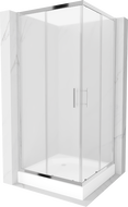 Mexen Rio cabine de douche carrée 90 x 90 cm, givrée, chrome + receveur, blanc - 860-090-090-01-30-4510