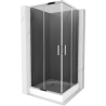 Mexen Rio cabine de douche carrée 90 x 90 cm, graphite, chrome + receveur, blanc - 860-090-090-01-40-4510