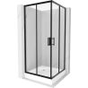 Cabine de douche carrée Mexen Rio 90 x 90 cm, transparente, noire + receveur Rio, blanc - 860-090-090-70-00-4510