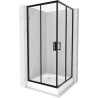 Mexen Rio cabine de douche carrée 90 x 90 cm, transparent, noir + receveur Rio, blanc - 860-090-090-70-00-4510