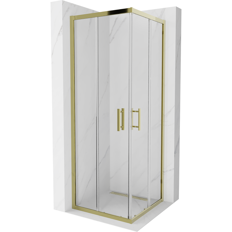 Mexen Rio cabine de douche carrée 70 x 70 cm, transparent, doré - 860-070-070-50-00