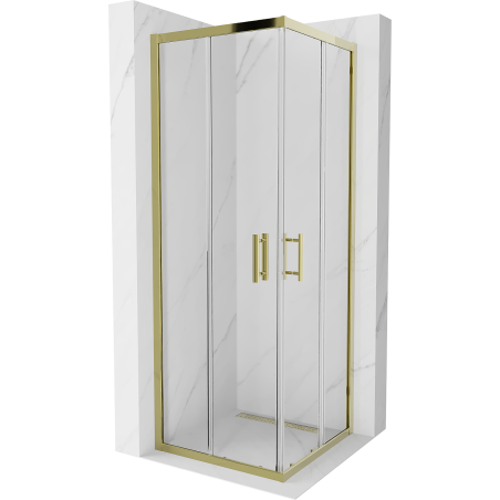 Mexen Rio cabine de douche carrée 70 x 70 cm, transparent, doré - 860-070-070-50-00