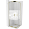 Mexen Rio cabine de douche carrée 70 x 70 cm, rayures, or - 860-070-070-50-20