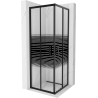 Mexen Rio cabine de douche carrée 70 x 70 cm, bandes, noire - 860-070-070-70-20