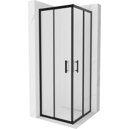 Mexen Rio cabine de douche carrée 70 x 70 cm, givrée, noire - 860-070-070-70-30