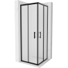 Mexen Rio cabine de douche carrée 70 x 70 cm, givrée, noire - 860-070-070-70-30