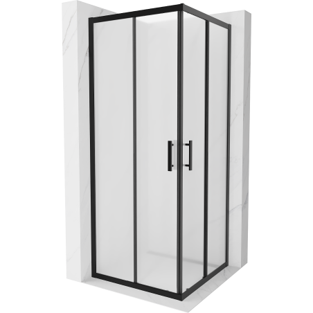 Mexen Rio cabine de douche carrée 80 x 80 cm, givrée, noire - 860-080-080-70-30