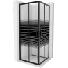 Mexen Rio cabine de douche carrée 80 x 80 cm, bandes, noire - 860-080-080-70-20