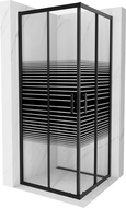 Mexen Rio cabine de douche carrée 80 x 80 cm, bandes, noire - 860-080-080-70-20