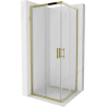 Cabine de douche carrée Mexen Rio 80 x 80 cm, transparente, dorée - 860-080-080-50-00