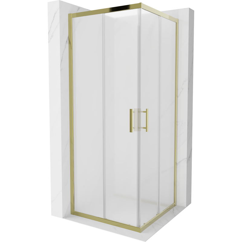 Cabine de douche carrée Mexen Rio 80 x 80 cm, givrée, dorée - 860-080-080-50-30