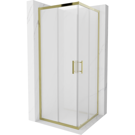 Cabine de douche carrée Mexen Rio 80 x 80 cm, givrée, dorée - 860-080-080-50-30