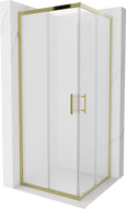 Mexen Rio cabine de douche carrée 80 x 80 cm, givre, dorée - 860-080-080-50-30