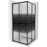 Mexen Rio cabine de douche carrée 90 x 90 cm, bandes noires, noire - 860-090-090-70-20