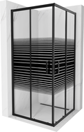 Mexen Rio cabine de douche carrée 90 x 90 cm, bandes, noire - 860-090-090-70-20