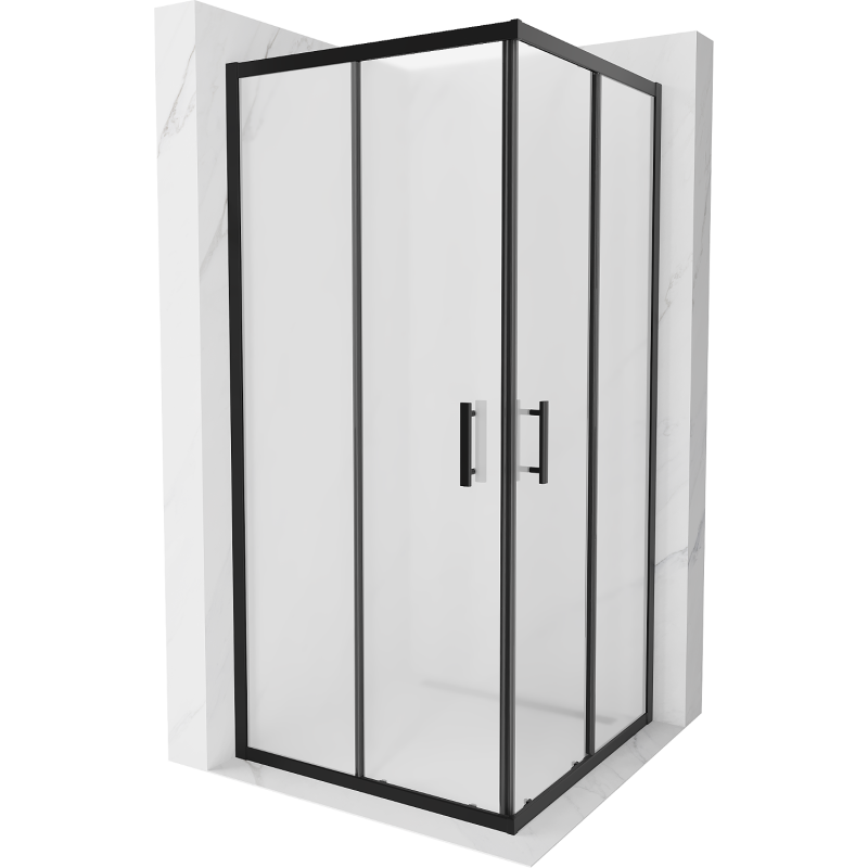 Mexen Rio cabine de douche carrée 90 x 90 cm, dépoli, noire - 860-090-090-70-30