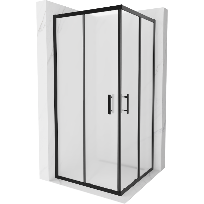 Mexen Rio cabine de douche carrée 90 x 90 cm, givrée, noire - 860-090-090-70-30