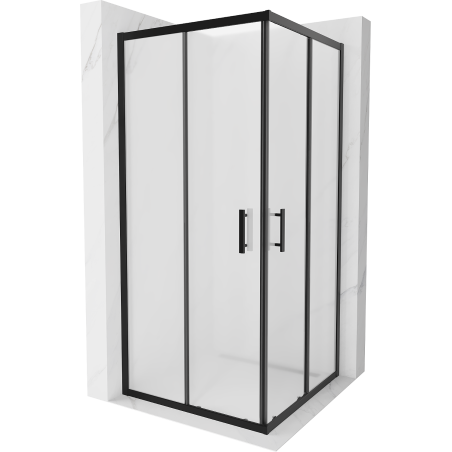 Mexen Rio cabine de douche carrée 90 x 90 cm, givrée, noire - 860-090-090-70-30