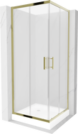 Mexen Rio cabine de douche carrée 80 x 80 cm, givre, or + receveur, blanc - 860-080-080-50-30-4510