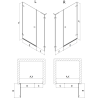 Mexen Lunar-B L porte de douche ouvrante droite 145 cm, transparent, noir - 832SL-145-050-70-00-P