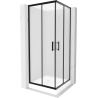 Mexen Rio cabine de douche carrée 80 x 80 cm, givré, noir + receveur Rio, blanc - 860-080-080-70-30-4510