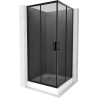 Mexen Rio cabine de douche carrée 90 x 90 cm, graphite, noire + receveur, blanc - 860-090-090-70-40-4510