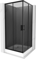 Mexen Rio cabine de douche carrée 90 x 90 cm, graphite, noir + receveur, blanc - 860-090-090-70-40-4510