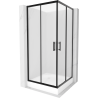 Cabine de douche carrée Mexen Rio 90 x 90 cm, givrée, noire + receveur Rio, blanc - 860-090-090-70-30-4510