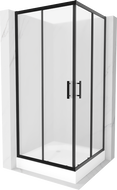 Cabine de douche carrée Mexen Rio 90 x 90 cm, givrée, noire + receveur Rio, blanc - 860-090-090-70-30-4510