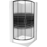 Cabine de douche Mexen Rio demi-circulaire 80 x 80 cm, rayures, noir + receveur Rio, blanc - 863-080-080-70-20-4710