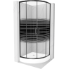 Mexen Rio cabine de douche semi-circulaire 90 x 90 cm, bandes noires, noir + receveur Rio, blanc - 863-090-090-70-20-4710