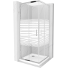 Mexen Rio cabine de douche carrée 70 x 70 cm, bandes blanches, chrome + receveur plat, blanc - 860-070-070-01-20-4010