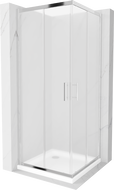 Mexen Rio cabine de douche carrée 80 x 80 cm, givré, chrome + receveur plat, blanc - 860-080-080-01-30-4010