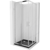 Mexen Rio cabine de douche carrée 90 x 90 cm, transparente, chrome + receveur Flat, noir - 860-090-090-01-00-4070