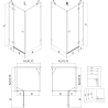 Mexen Lunar cabine de douche pivotante droite 70 x 70 cm, transparent, chromé - 834-070-070-01-00-P