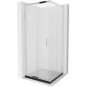 Mexen Rio cabine de douche carrée 90 x 90 cm, givré, chrome + receveur plat, noir - 860-090-090-01-30-4070