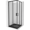 Mexen Rio cabine de douche carrée 90 x 90 cm, transparente, noire + receveur Flat, noir - 860-090-090-70-00-4070B