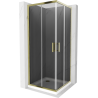 Mexen Rio cabine de douche carrée 70 x 70 cm, graphite, or + receveur plat, blanc - 860-070-070-50-40-4010G