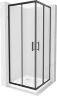 Mexen Rio cabine de douche carrée 70 x 70 cm, dépoli, noir + receveur Flat, blanc - 860-070-070-70-30-4010B