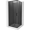 Mexen Rio cabine de douche carrée 90 x 90 cm, graphite, noir + receveur Flat, blanc - 860-090-090-70-40-4010B