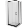 Mexen Rio cabine de douche carrée 80 x 80 cm, givré, noire + receveur Flat, noir - 860-080-080-70-30-4070B