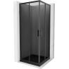 Mexen Rio cabine de douche carrée 90 x 90 cm, graphite, noire + receveur Flat, noir - 860-090-090-70-40-4070B