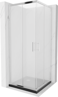 Mexen Rio cabine de douche carrée 70 x 70 cm, givrée, chrome + receveur Flat, noir - 860-070-070-01-30-4070