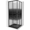 Mexen Rio cabine de douche carrée 70 x 70 cm, bandes, noire + receveur Flat, noir - 860-070-070-70-20-4070B