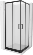 Mexen Rio cabine de douche carrée 70 x 70 cm, givrée, noire + receveur Flat, noir - 860-070-070-70-30-4070B