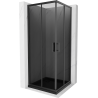 Mexen Rio cabine de douche carrée 70 x 70 cm, graphite, noire + receveur Flat, noir - 860-070-070-70-40-4070B