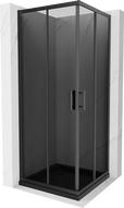 Mexen Rio cabine de douche carrée 70 x 70 cm, graphite, noire + receveur Flat, noir - 860-070-070-70-40-4070B